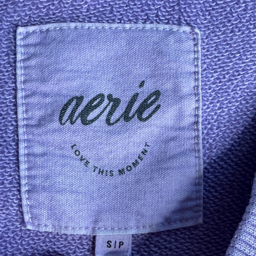 Aerie Pastel Purple Cropped Oversized Sweatshirt - Picture 2 of 3